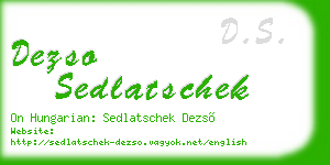 dezso sedlatschek business card