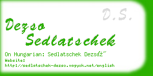 dezso sedlatschek business card